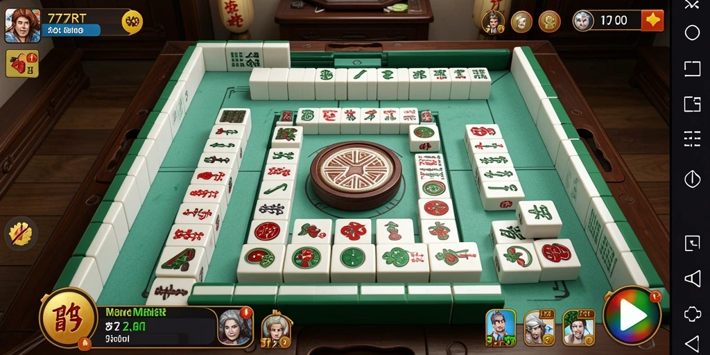 Tampilan gameplay menegangkan di 777RT saat mencocokkan ubin Mahjong.