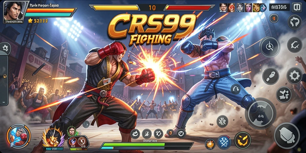 Tangkapan layar menunjukkan pertarungan seru di game Fighting CRS99.
