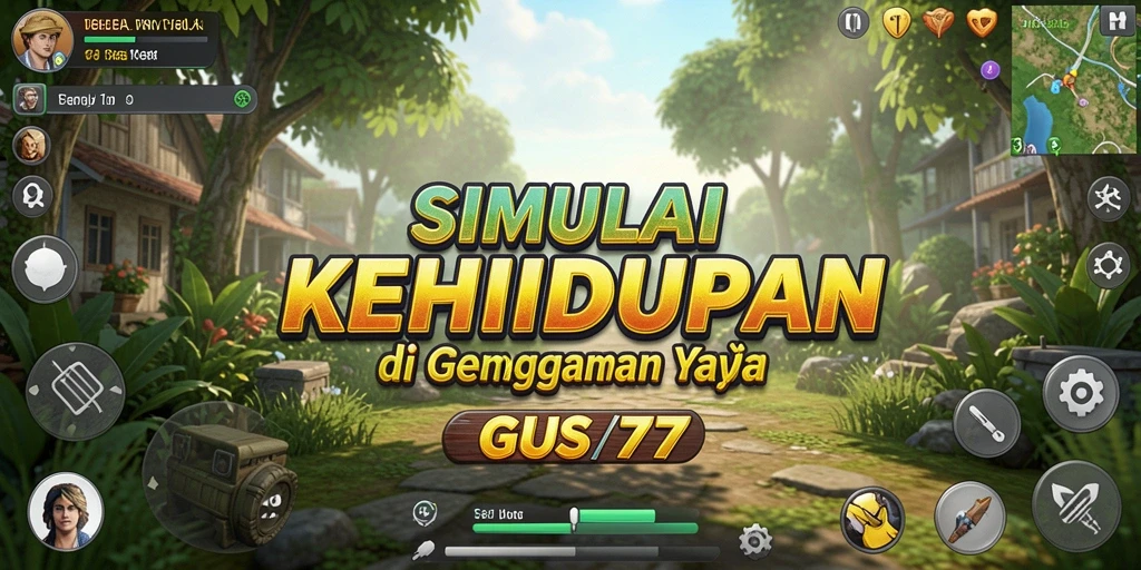 Screenshot permainan GUS77 menampilkan interaksi karakter yang dinamis dan lingkungan menarik.
