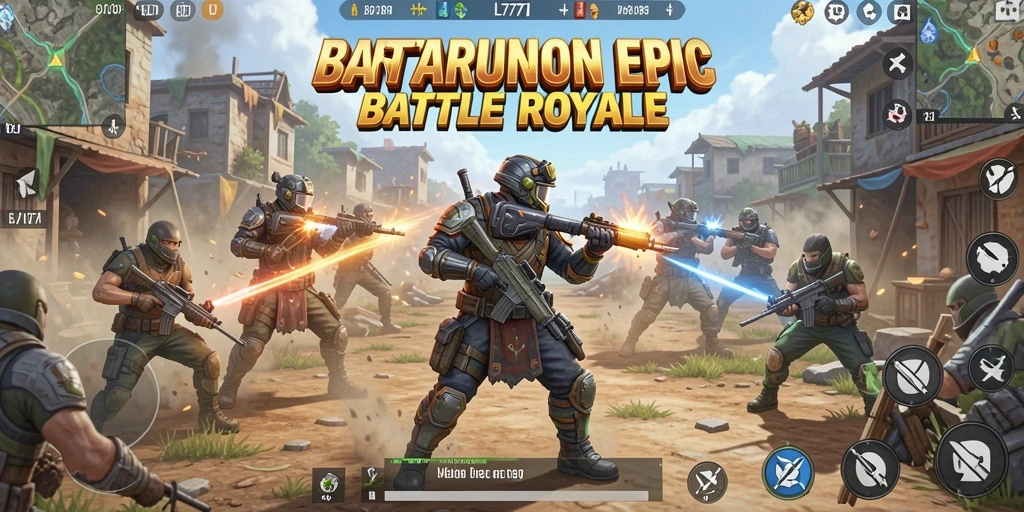 Tangkapan layar gameplay L777 menampilkan aksi pertarungan seru Battle Royale.