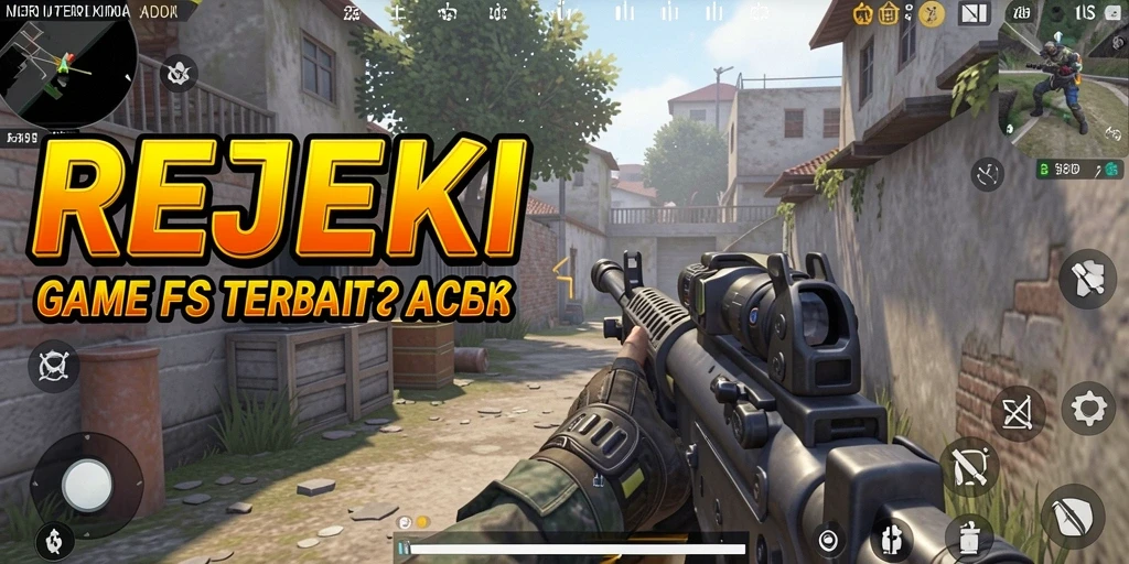 Screenshot gameplay REJEKI yang menunjukkan pertempuran FPS mendebarkan.