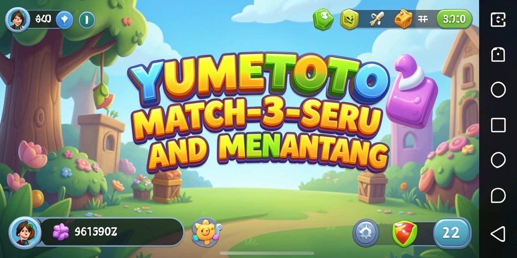 Tampilan gameplay seru dari YUMETOTO yang penuh tantangan Match-3.