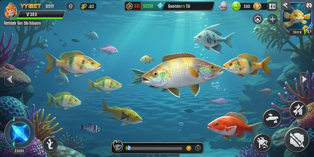 Tampilan gameplay seru dari permainan Tembak Ikan YYBET.